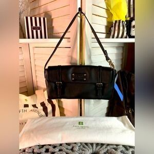 ♠️Stunning Black Leather Kate Spade Bag With Hot Pink Interior, Dust Bag…​​